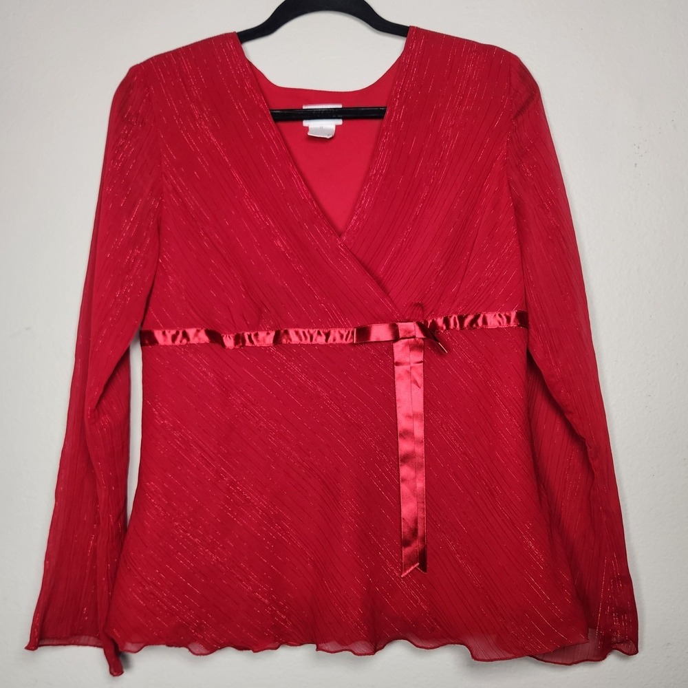 Fashion Bug Vintage Y2K Babydoll Top 90s 2000s Romantic Coquette Red Medium